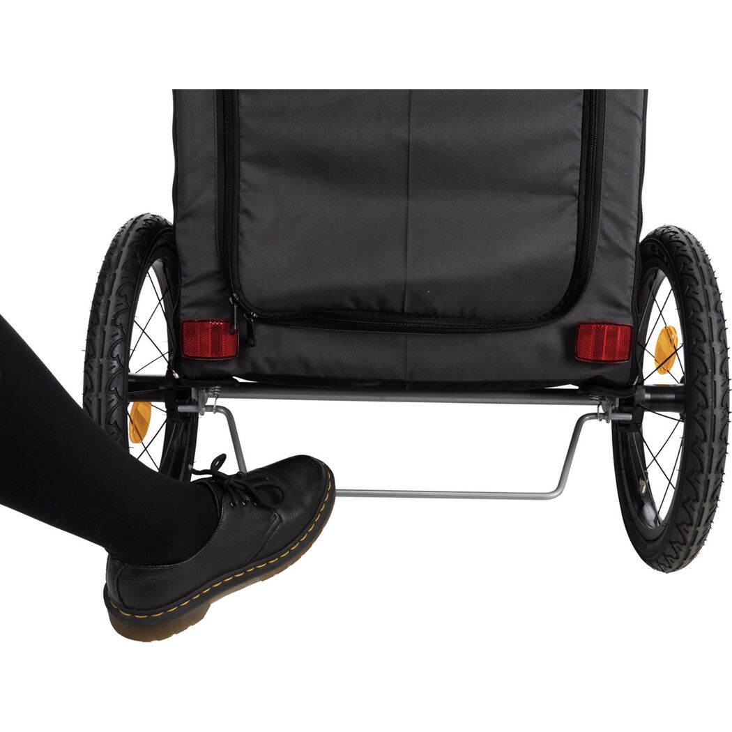 Fahrradanhänger Gr. M für Hunde bis 22 kg faltbar grau/schwarz 63 × 95/132 × 90 cm