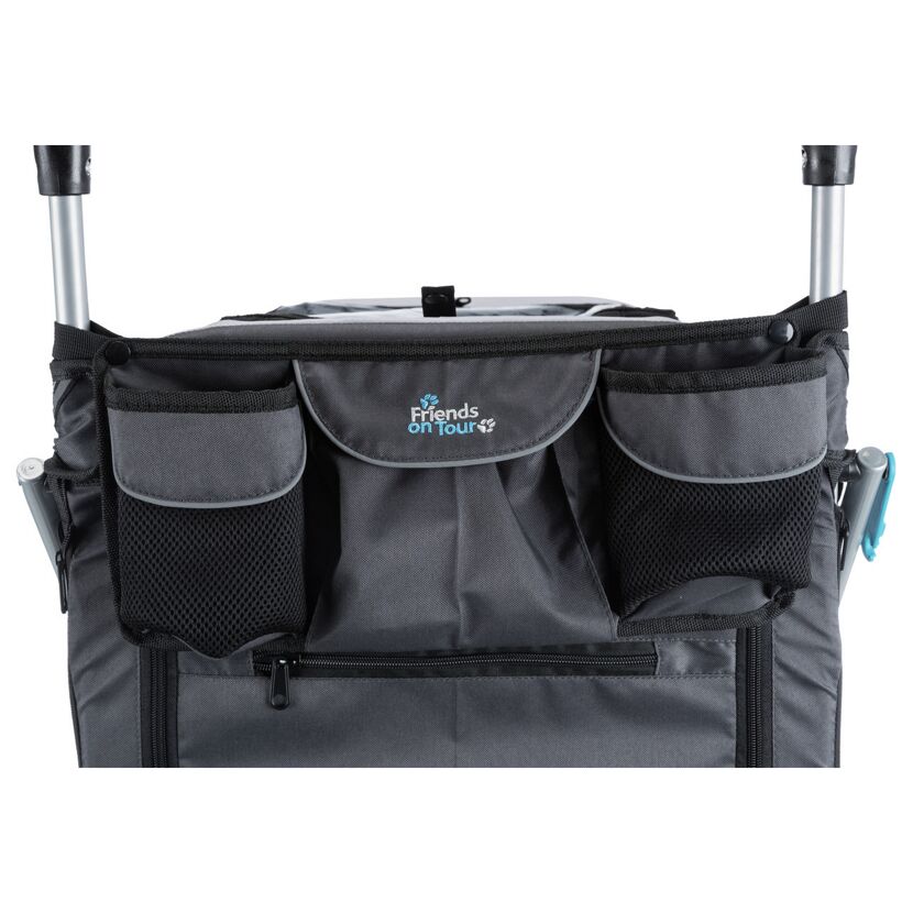 Fahrradanhänger Gr. M für Hunde bis 22 kg faltbar grau/schwarz 63 × 95/132 × 90 cm