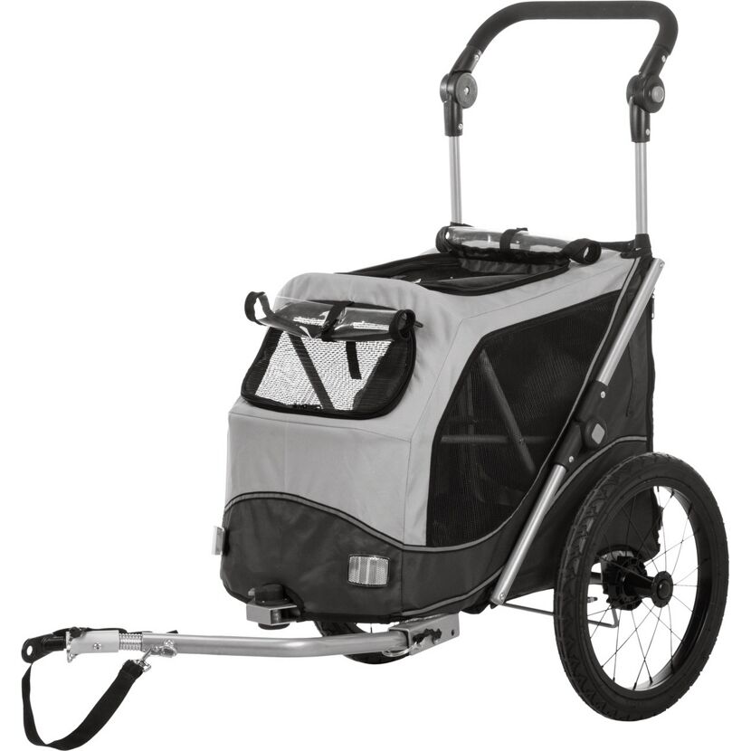 Fahrradanhänger Gr. M für Hunde bis 22 kg faltbar grau/schwarz 63 × 95/132 × 90 cm