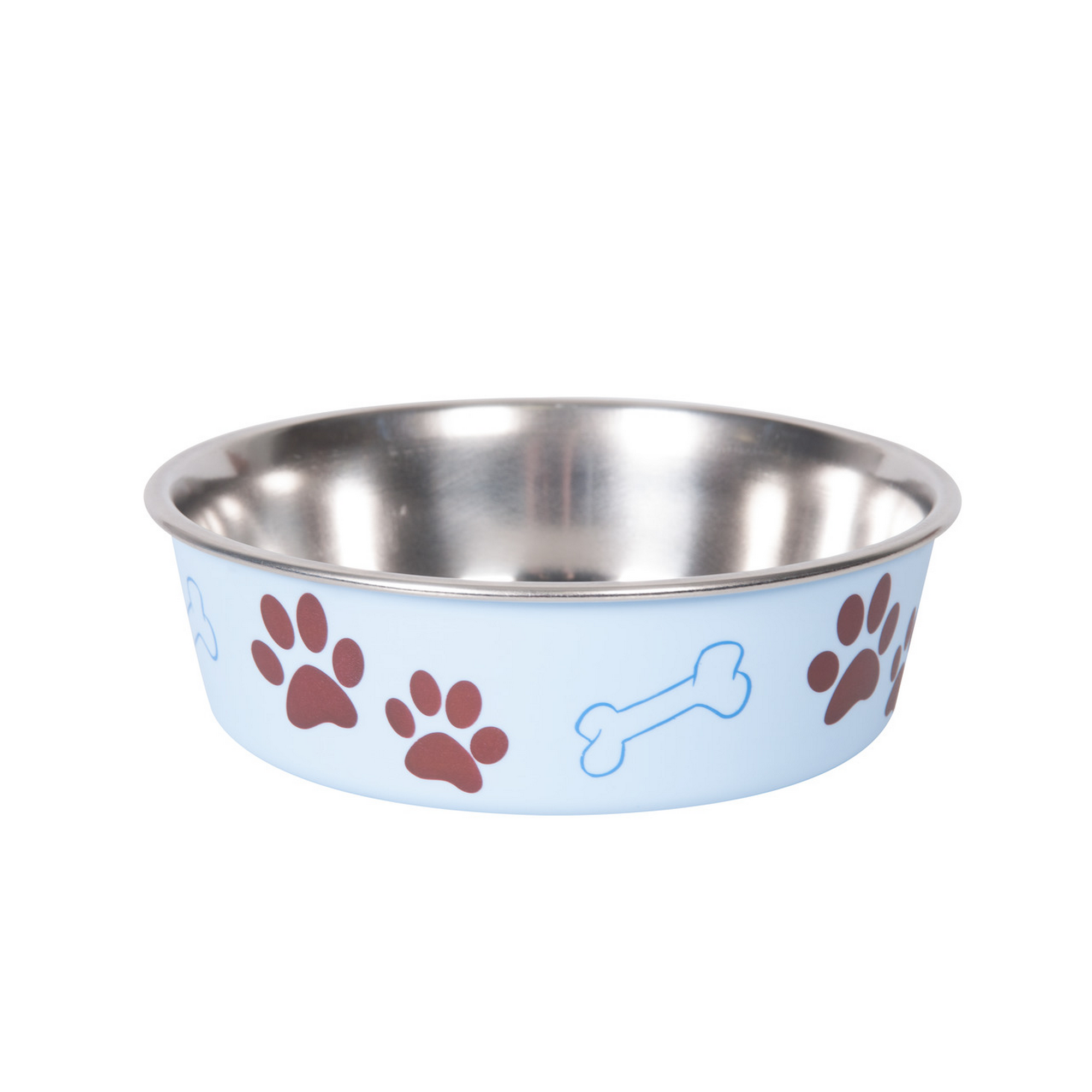 Hundenapf Edelstahl mit Pfotenmotiv hellblau 1500 ml Ø 21cm + product picture