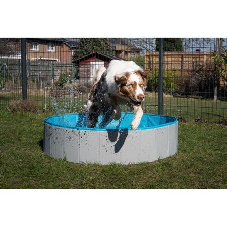 4. Bild von Hundepool grau/petrolblau PVC Ø 160 x 30 cm