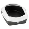 Schwarze Katzentoilette Space 60 mit weißem Rand