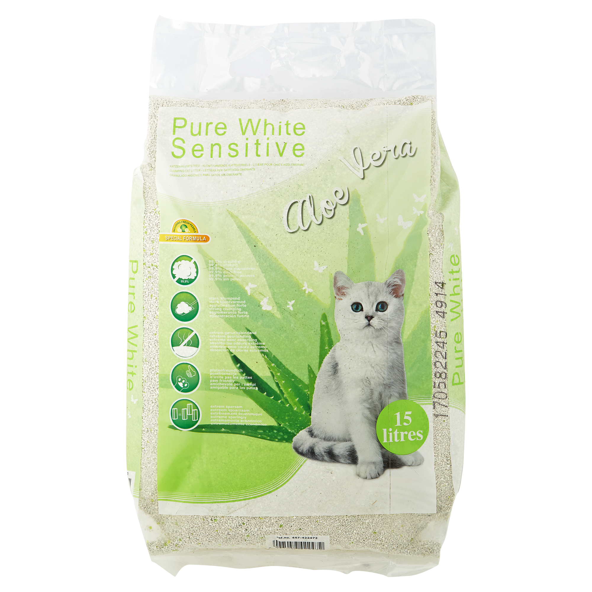 Klumpstreu "Pure White Sensitive" 15 l Aloe Vera + product picture