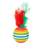 Verkleinertes Bild von Katzenspielzeug "Fun!" Regenbogenball mit Feder 4 Stück