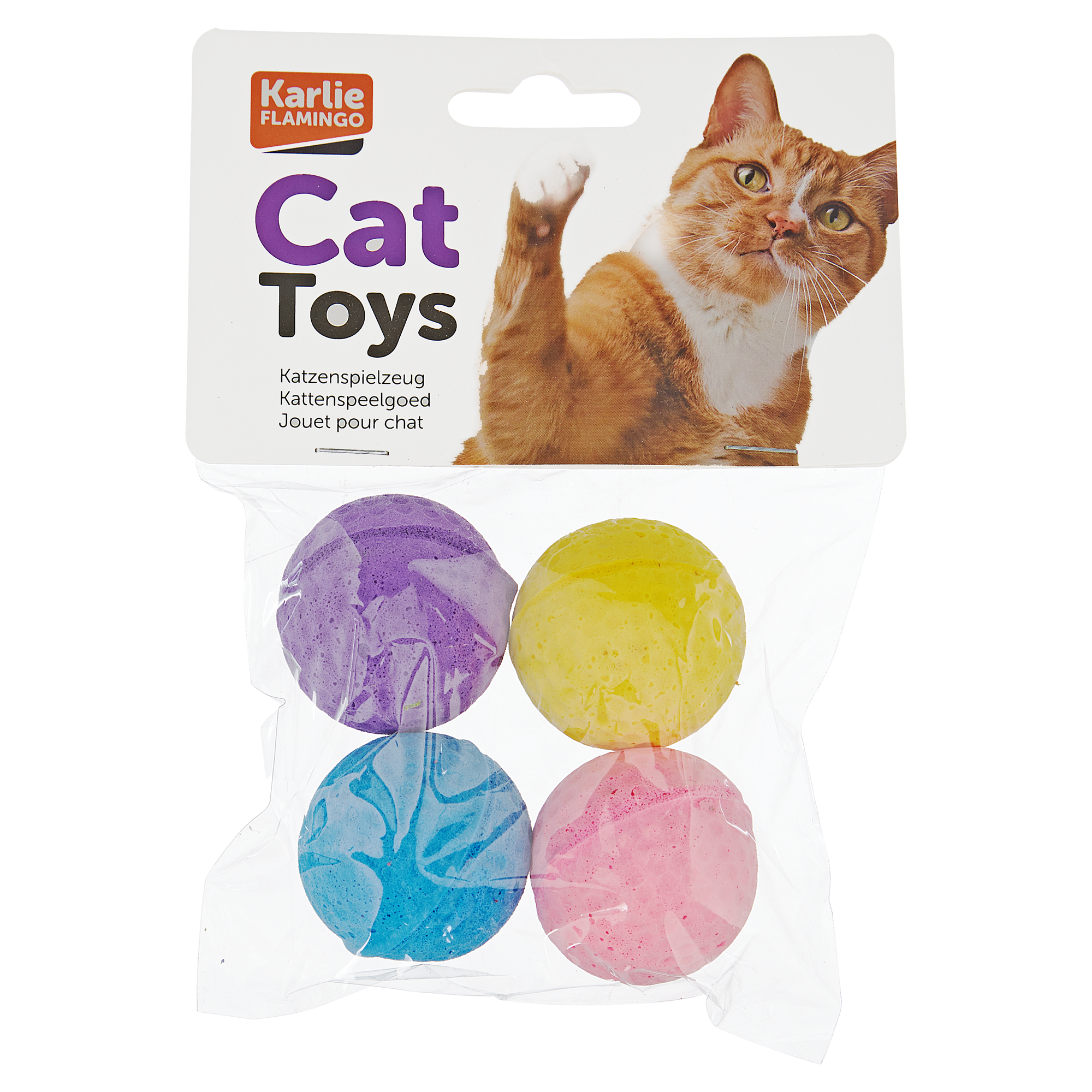 Katzenspielzeug "Soft Ball" Kunststoff mehrfarbig 4 Stück + product picture