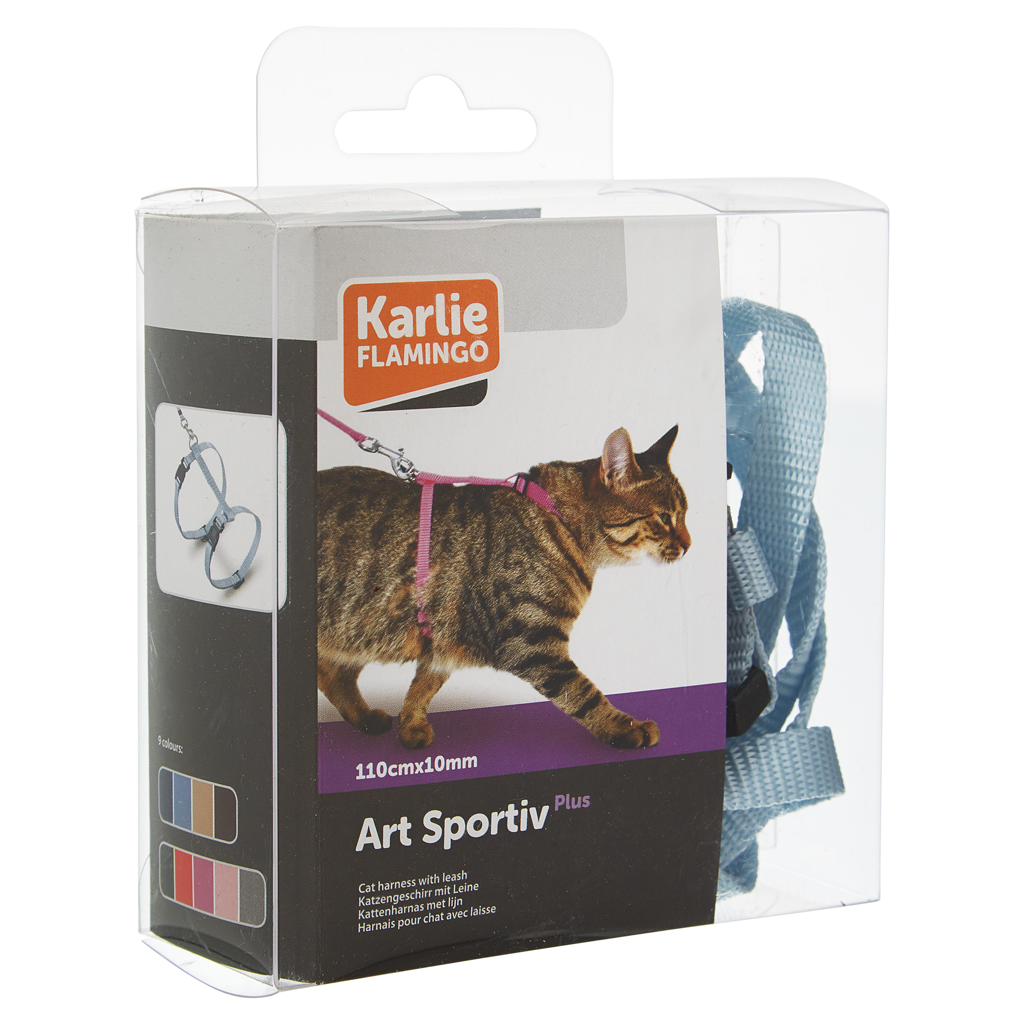Katzengeschirr "Art Sportiv Plus" inklusive Leine hellblau 110 cm + product picture