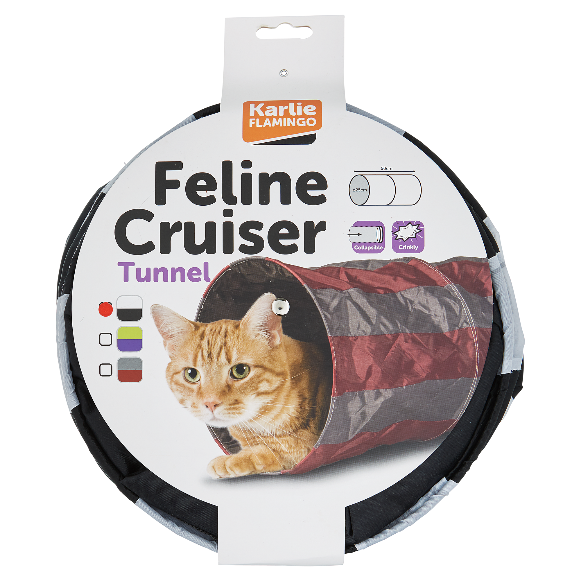 Rascheltunnel für Katzen Nylon schwarz/weiß Ø 25 cm + product picture