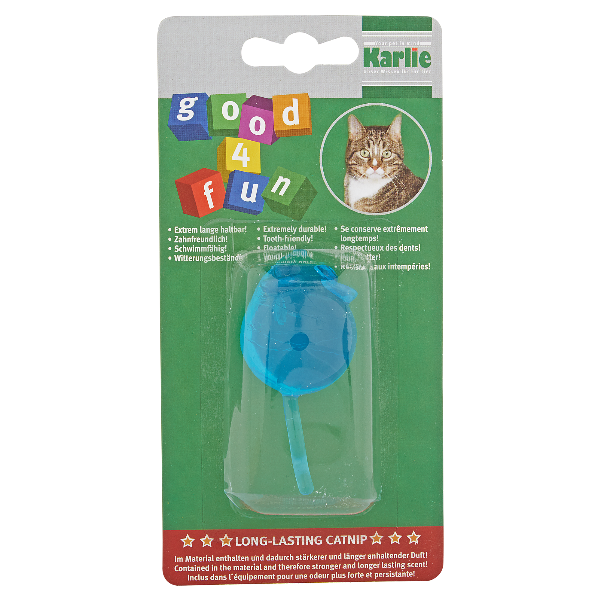 Spielzeugmaus mit Katzenminze "Good4Fun" TPR blau Ø 7 cm + product picture