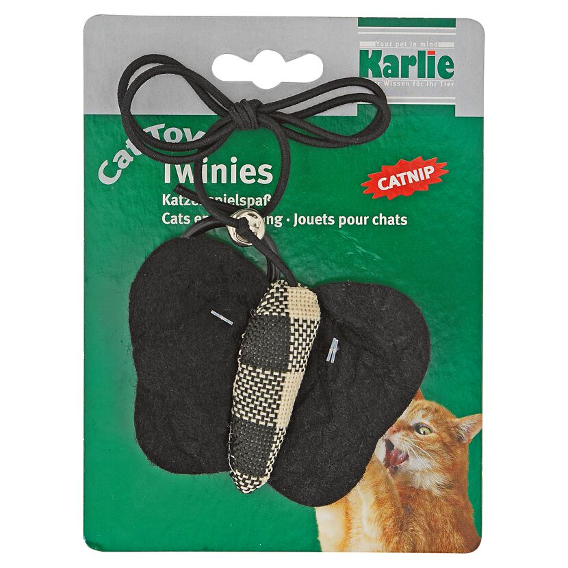 Katzenspielzeug "Twinies" Textil schwarz/weiß