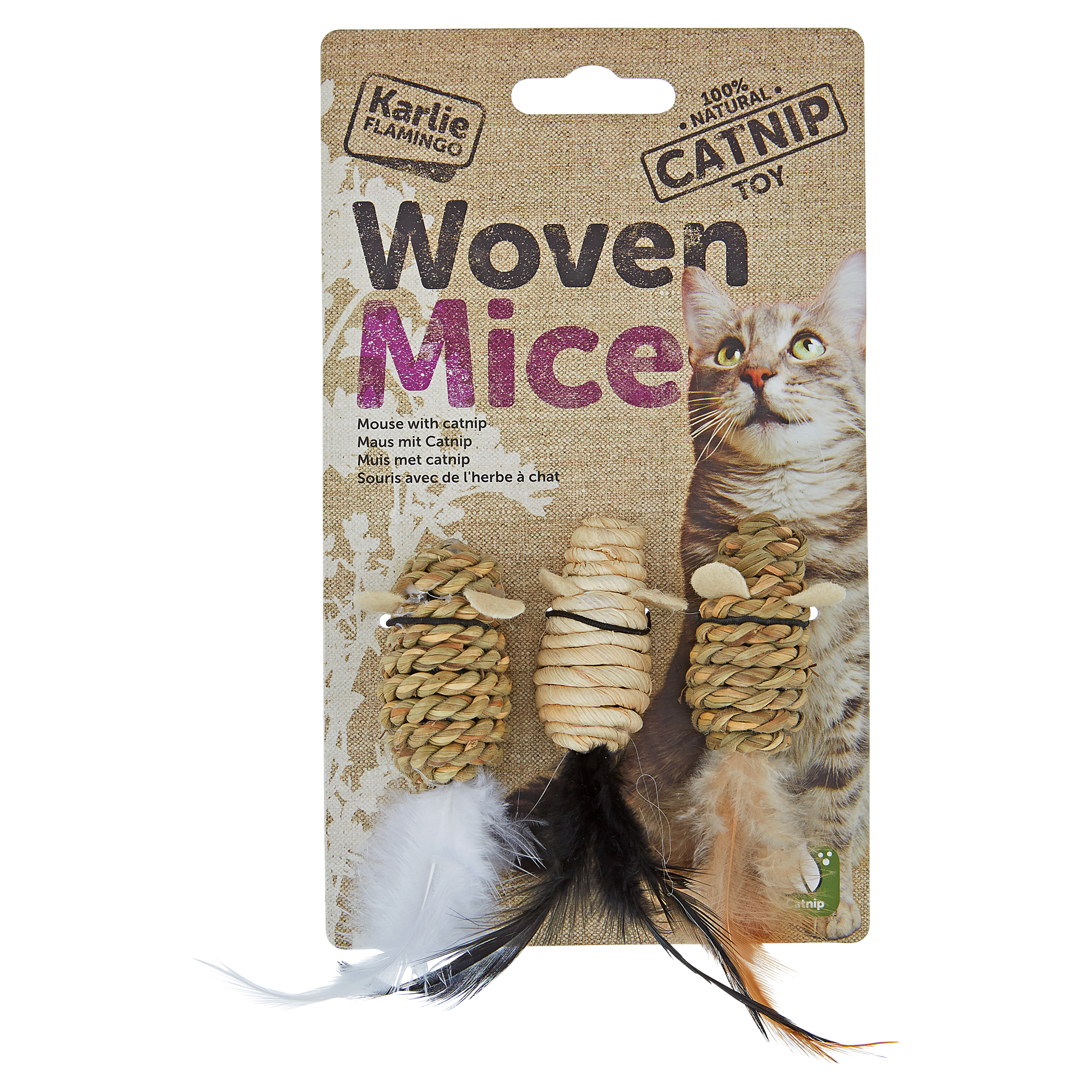 Katzenspielzeug "Woven Mice" Seegras 3 Stück + product picture