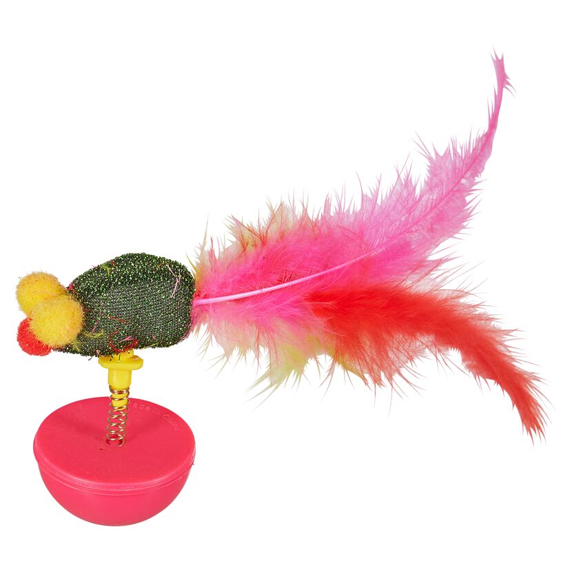 Katzenspielzeug Stehaufmännchen mit Feder