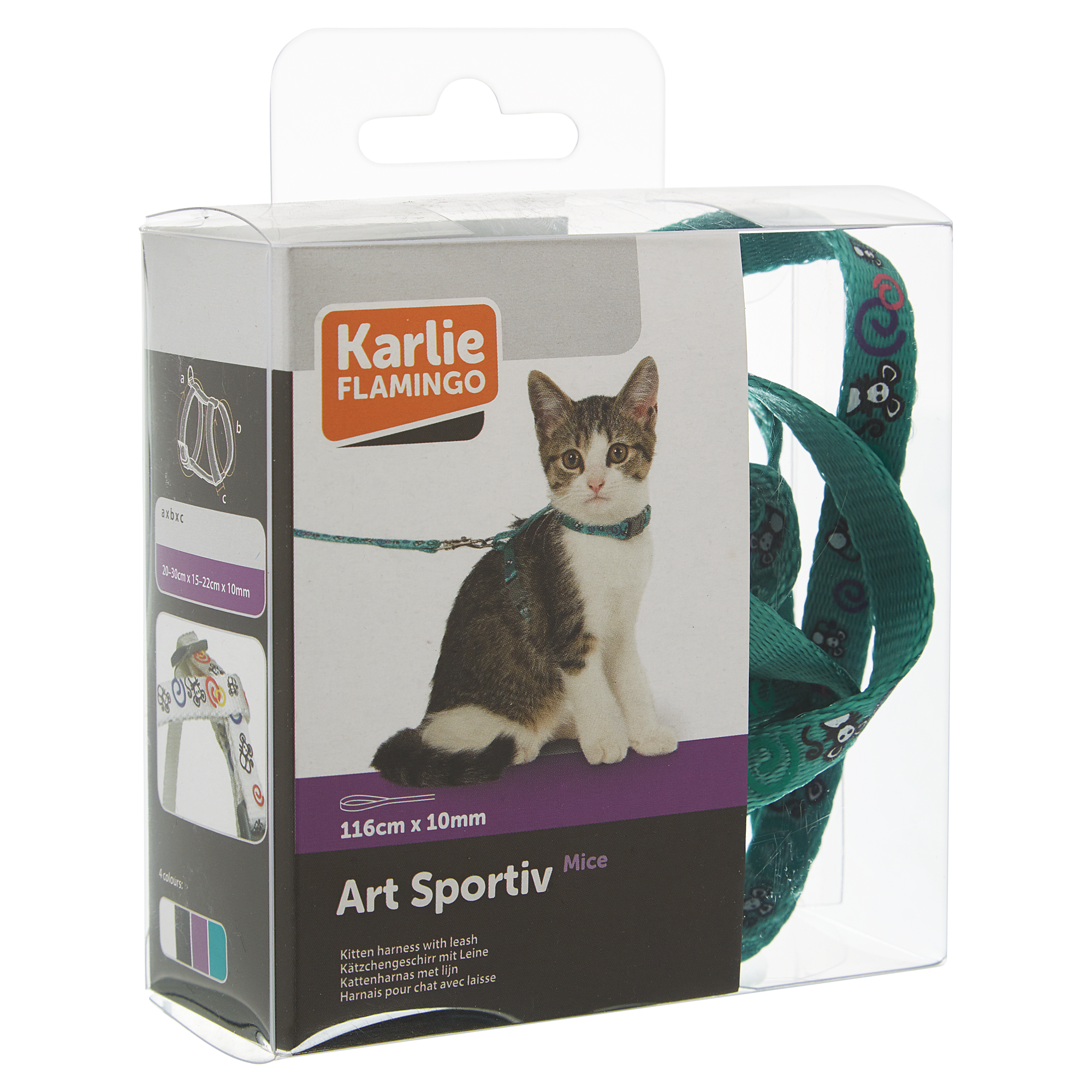 Katzengeschirr mit Leine "Art Sportiv" grün 116 x 1 cm + product picture