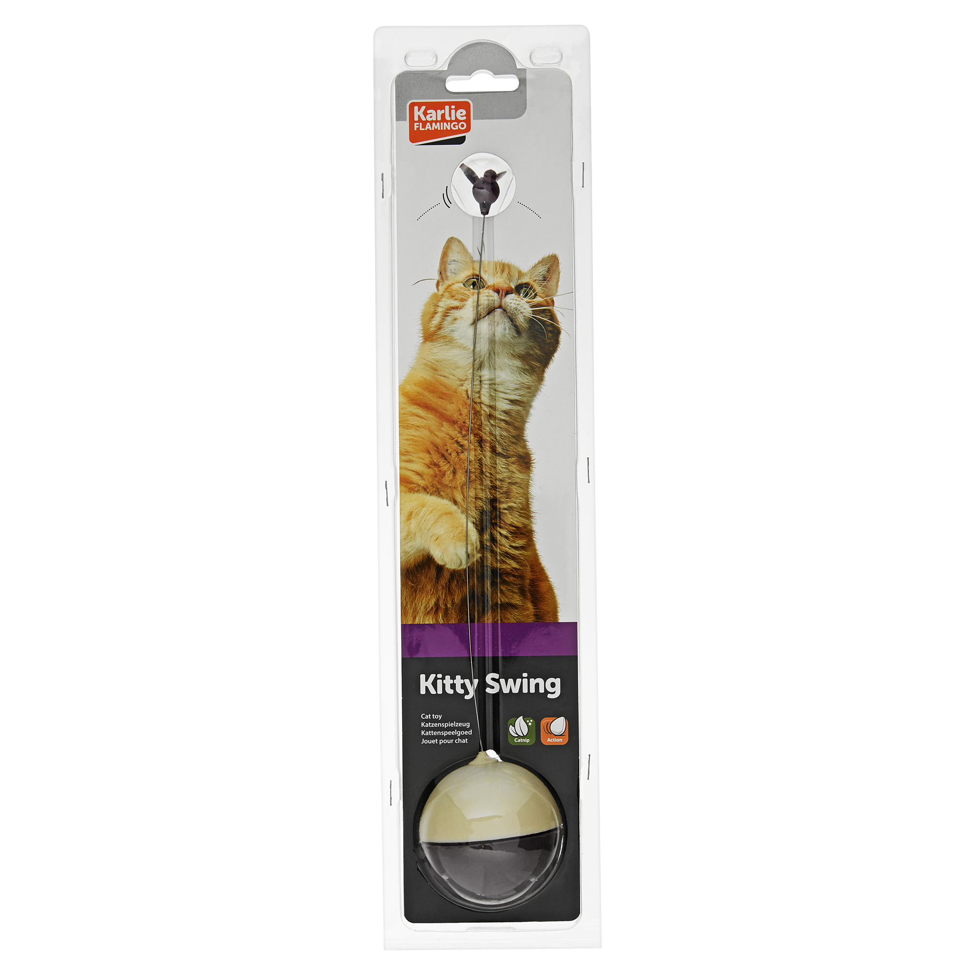 Katzenspielzeug "Kitty Swing" Kunststoff violett/beige 35 cm + product picture