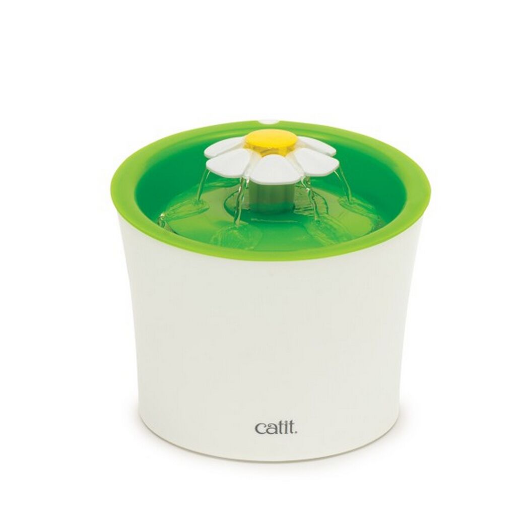 Katzen-Trinkbrunnen mit Kunststoffblume, 3 l, grün