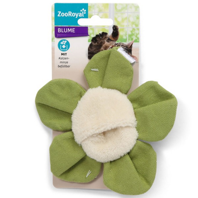 Bild von Katzenspielzeug zum Befüllen, Blume, grün/beige