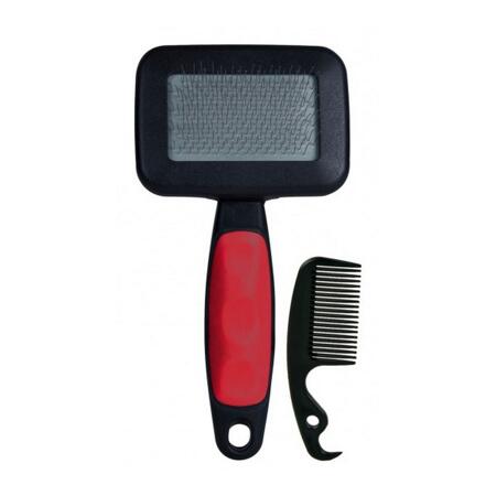 2. Bild von Kleintier-Softbürste 70 x 130 mm rot/schwarz
