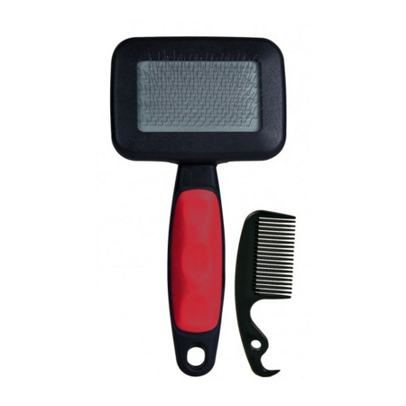 Bild von Kleintier-Softbürste 70 x 130 mm rot/schwarz