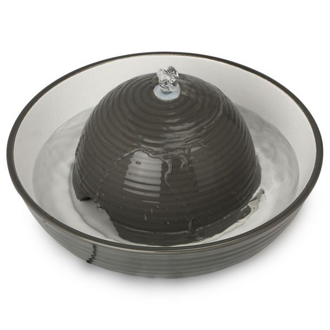 Kleintier-Trinkbrunnen Keramik Ø 315 mm grau/weiß