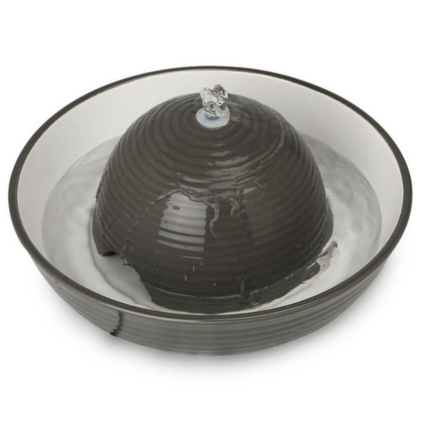 Kleintier-Trinkbrunnen Keramik Ø 315 mm grau/weiß