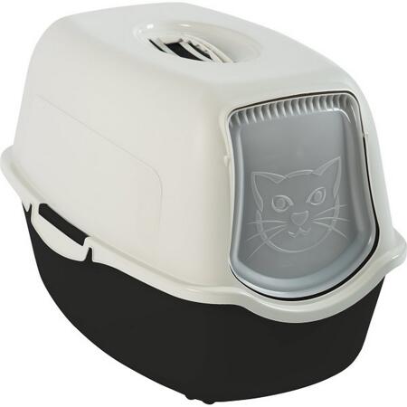 2. Bild von Katzentoilette mit Dach, 400 x 560 x 390 mm, grau/schwarz