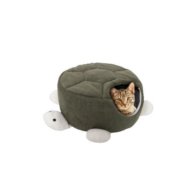 Bild von Katzen-Kuschelhöhle Schildkrötenform 450 x 450 x 180 mm dunkelgrün
