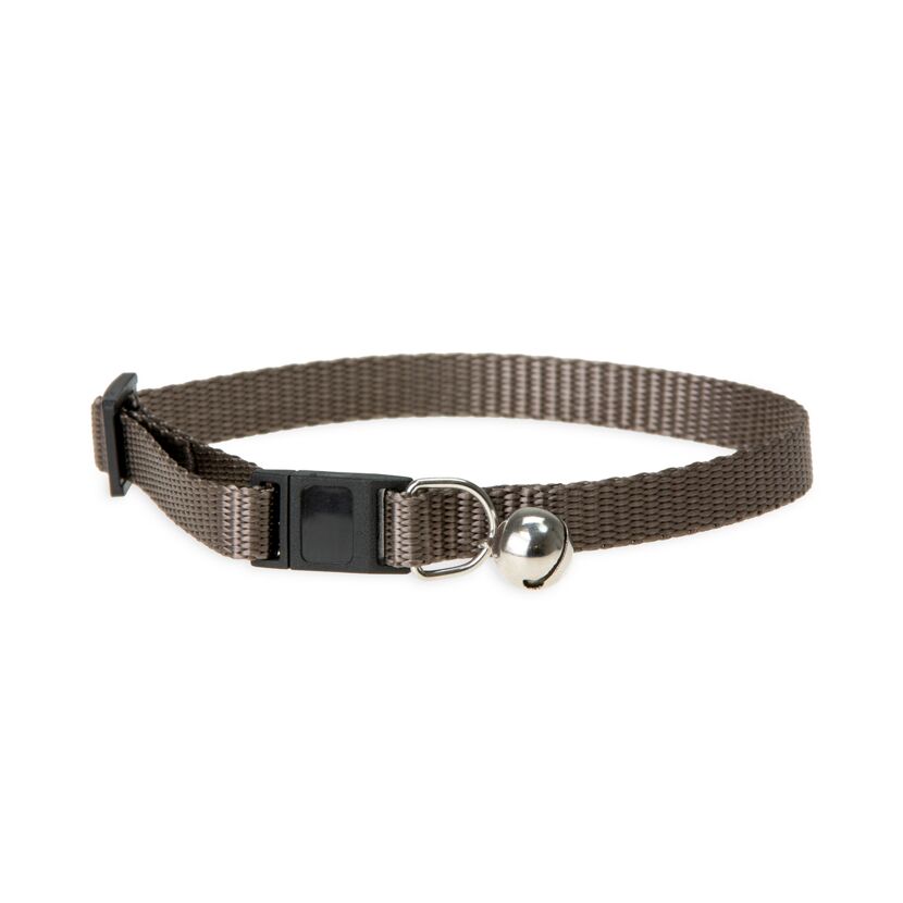 Graues Katzenhalsband mit Glöckchen