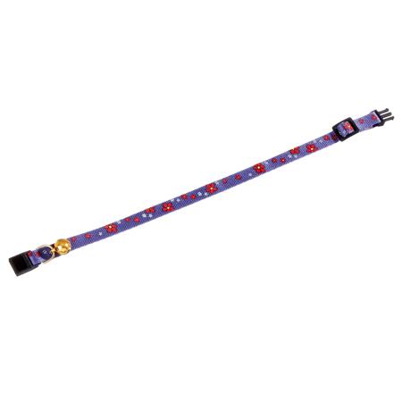 2. Bild von Katzenhalsband 'Art Sportiv' blau mit Blümchen, 1 x 30 cm