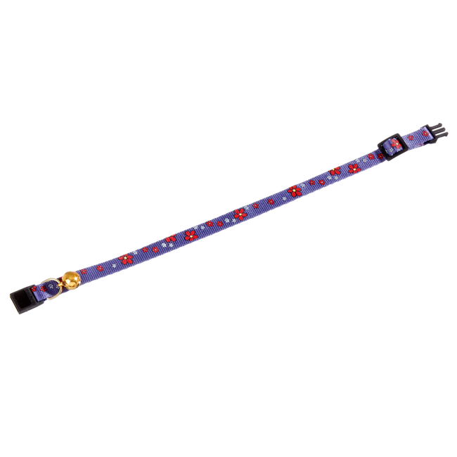 Bild von Katzenhalsband 'Art Sportiv' blau mit Blümchen, 1 x 30 cm