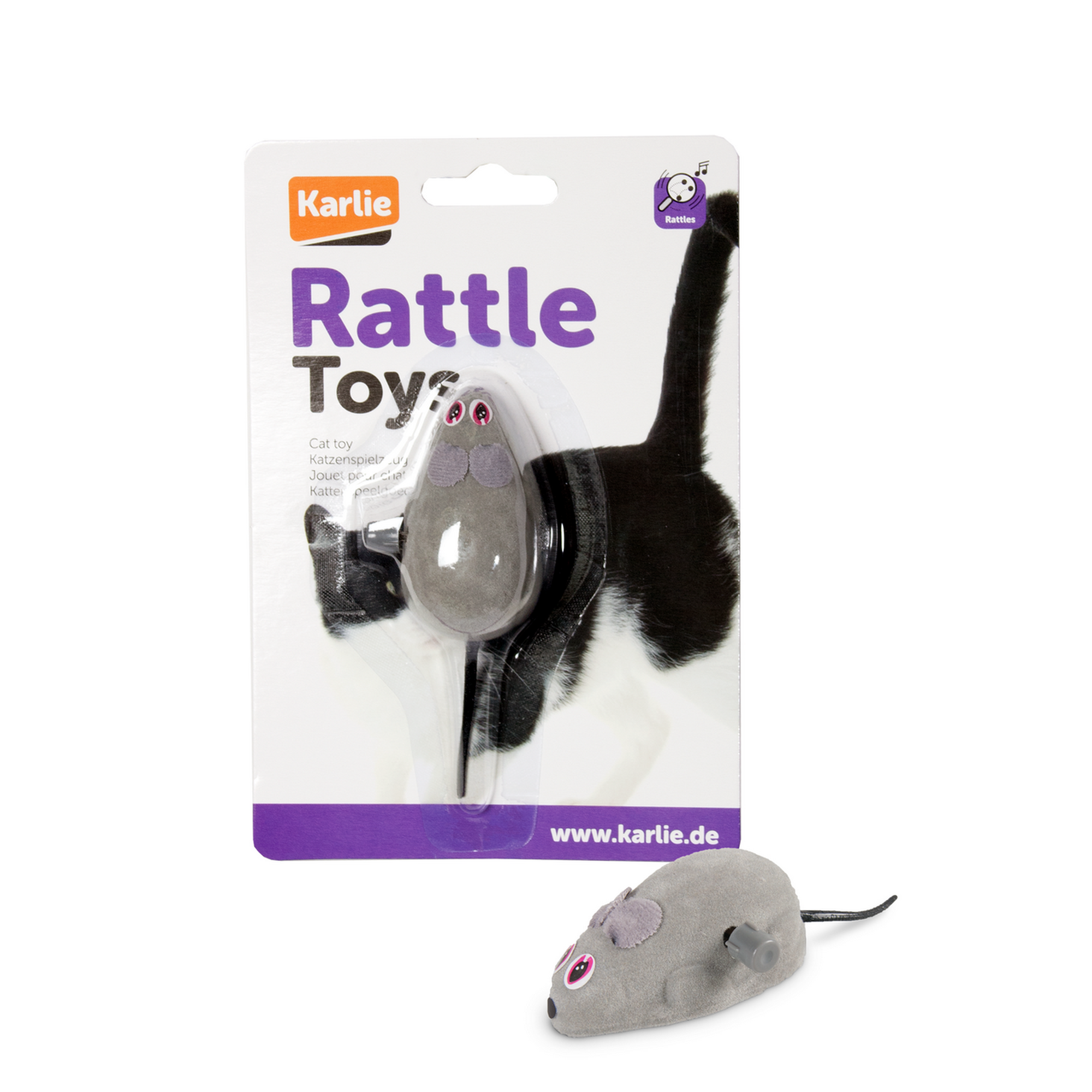 Katzenspielzeug Rennmaus grau aufziehbar + product picture