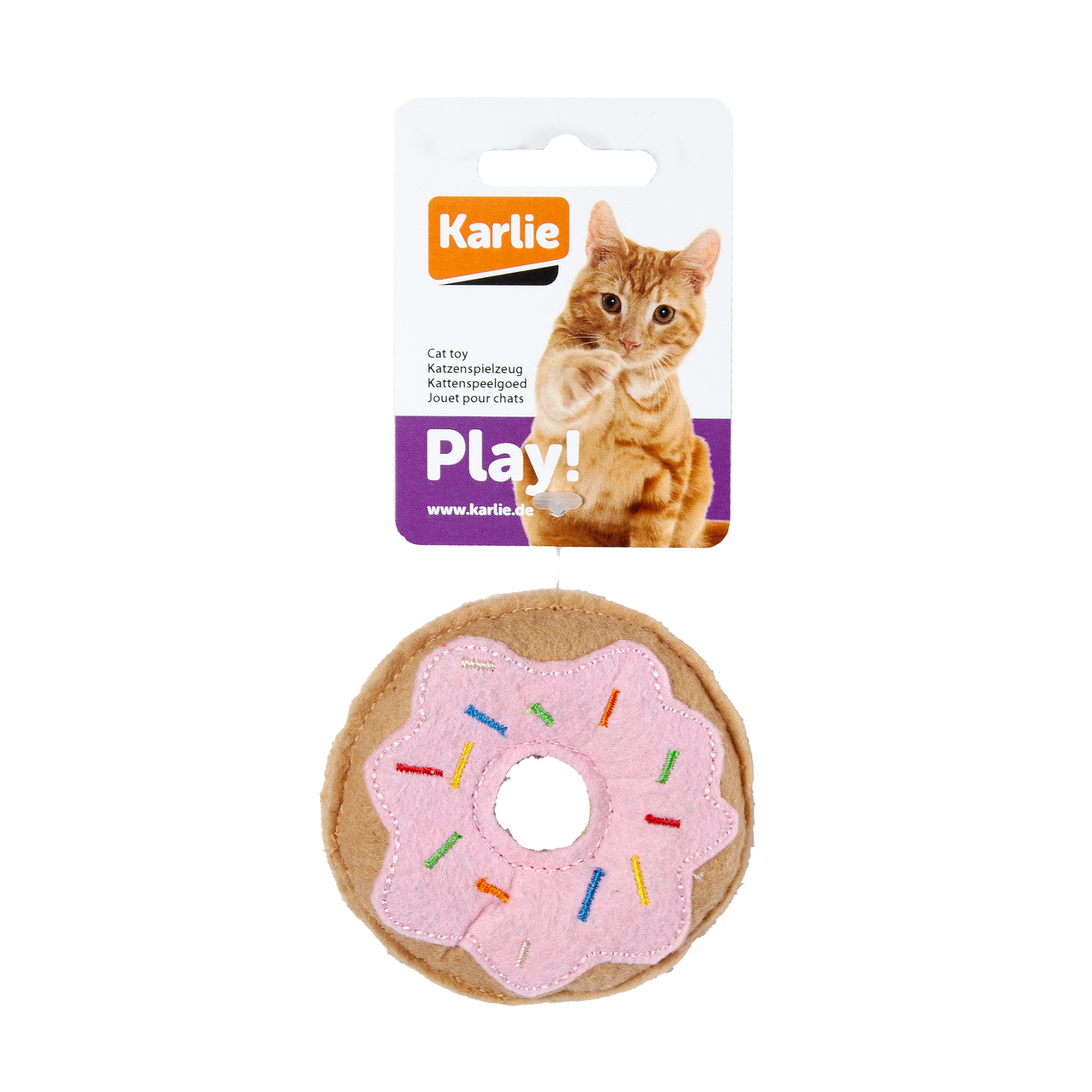 Katzenspielzeug Texil Donut pink mit Catnip 8 cm + product picture