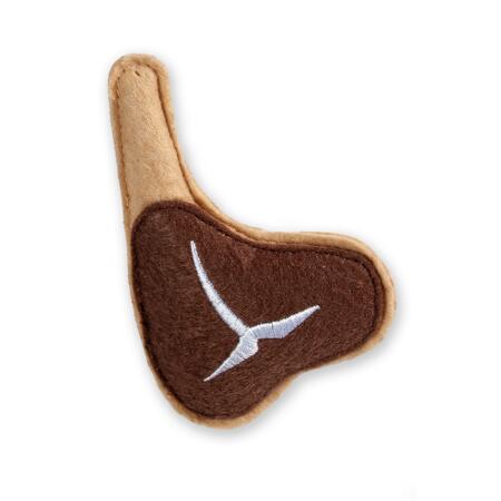 2. Bild von Katzenspielzeug Texil T-Bone braun mit Catnip 10,5 cm