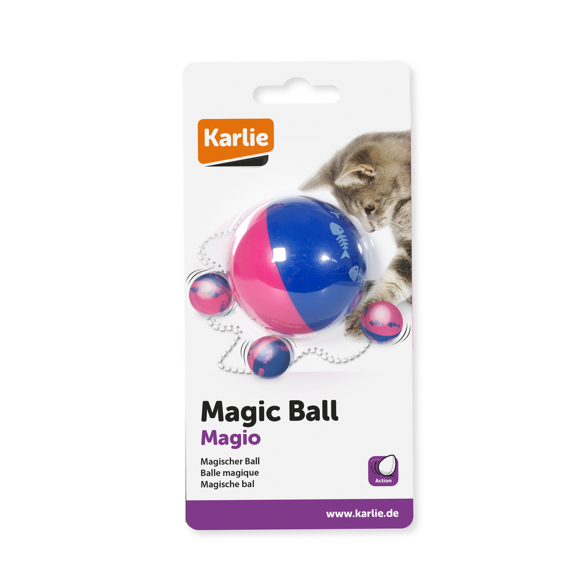 Katzenspielzeug Magic Ball blau/pink Ø 5,5 cm + product picture