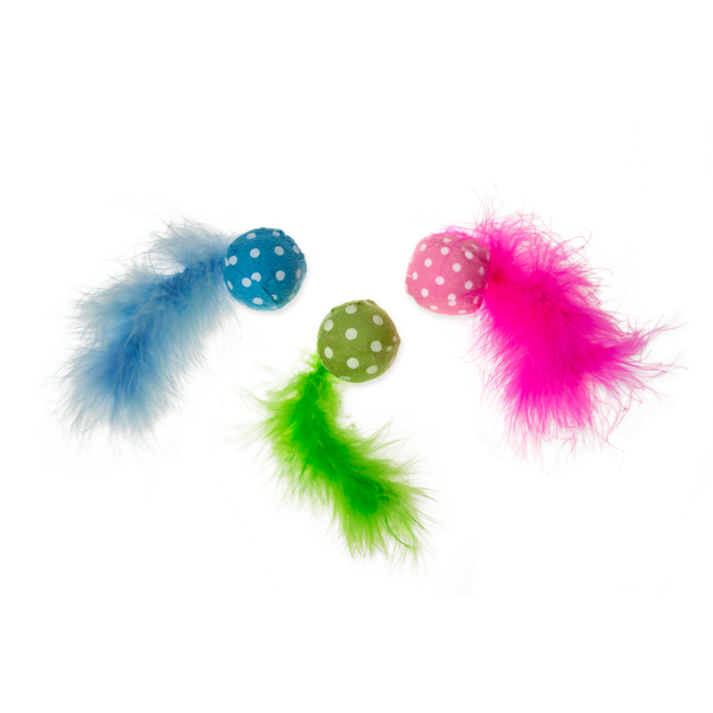 Bild von Katzenspielzeug Polka Ball farblich Sortiert Ø 4 cm x 14 cm
