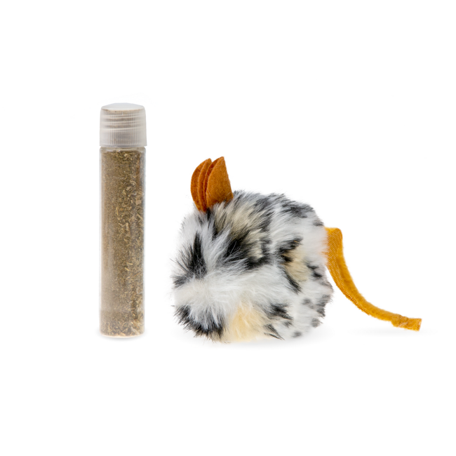 Bild von Katzenspielzeug Plüschmaus beige mit Catnip 20 cm