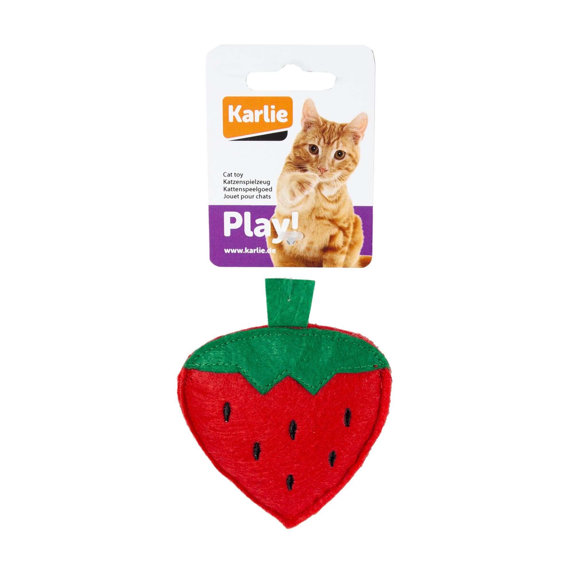 Katzenspielzeug Texil Erdbeere rot mit Catnip 10 cm + product picture