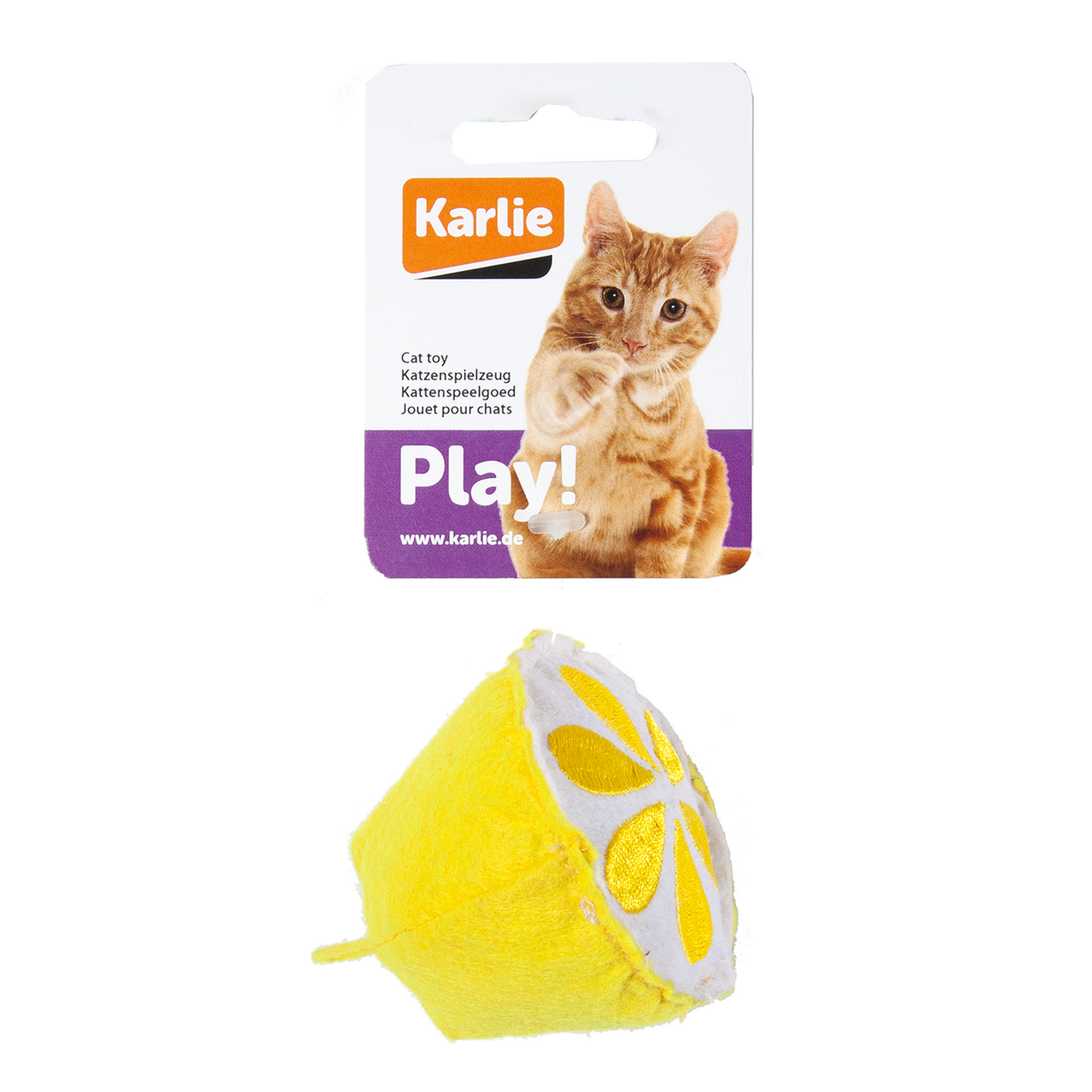 Katzenspielzeug Texil Limone gelb mit Catnip 6 cm + product picture