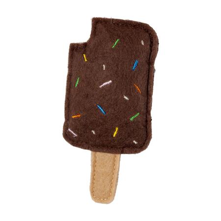 2. Bild von Katzenspielzeug Texil Eiscreme braun mit Catnip 11,5 cm