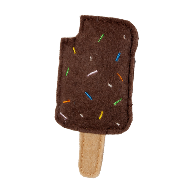 Bild von Katzenspielzeug Texil Eiscreme braun mit Catnip 11,5 cm