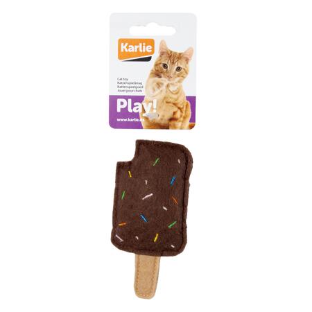 3. Bild von Katzenspielzeug Texil Eiscreme braun mit Catnip 11,5 cm