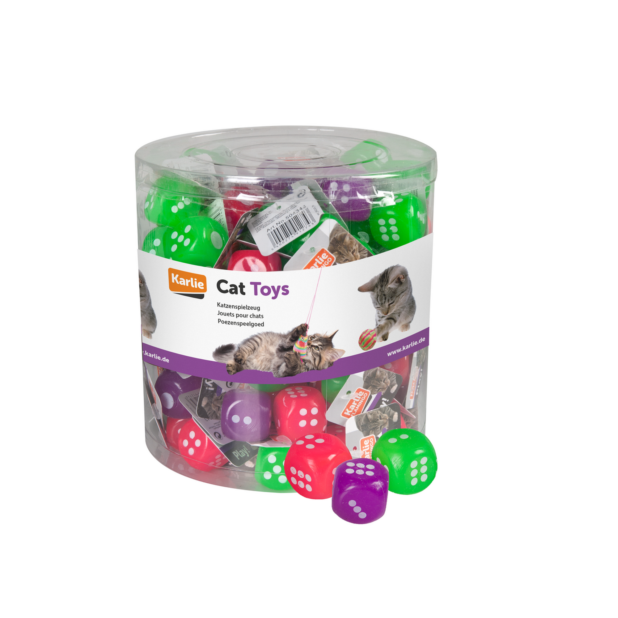 Katzenspielzeug Würfel farblich sortiert 2,5 cm + product picture