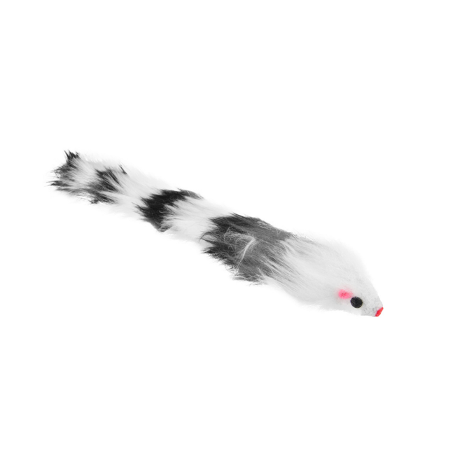 Bild von Katzenspielzeug lange Maus schwarz/weiß 30 cm
