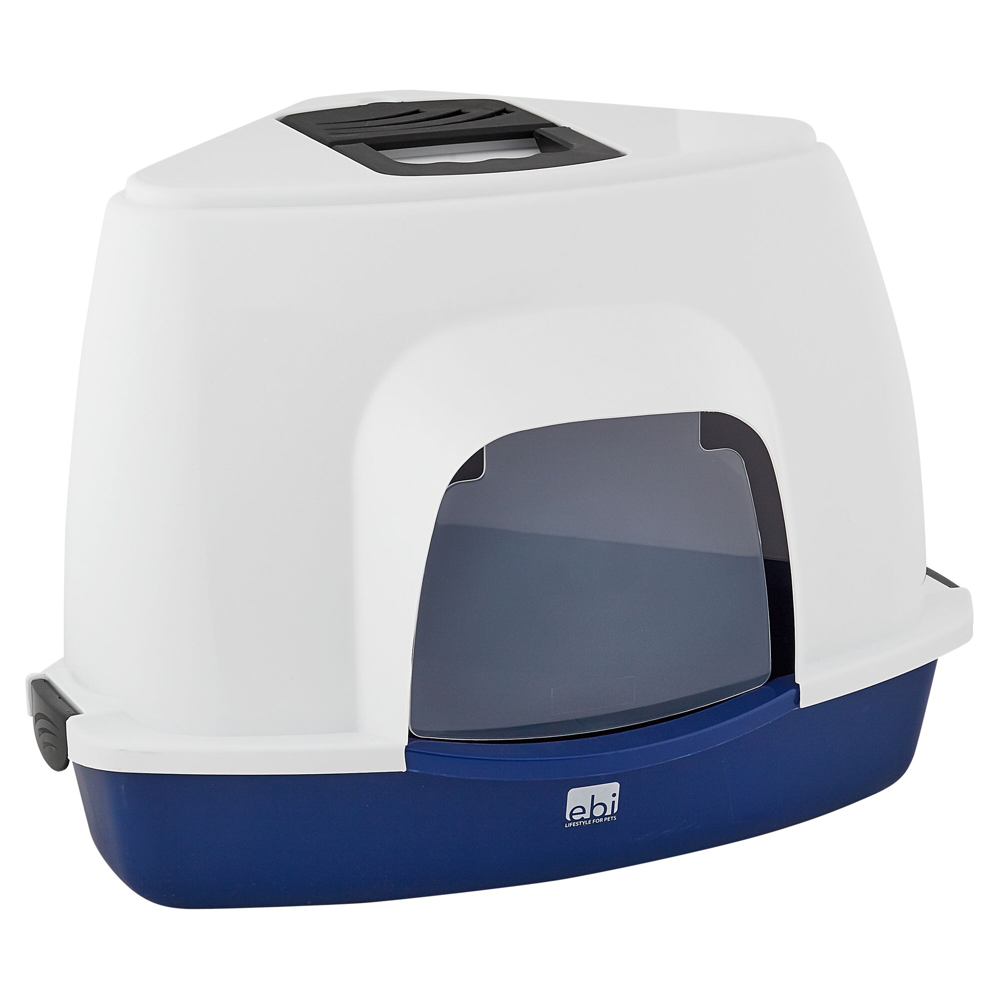 Ebi Katzentoilette Prism 60 in Weiß-Blau