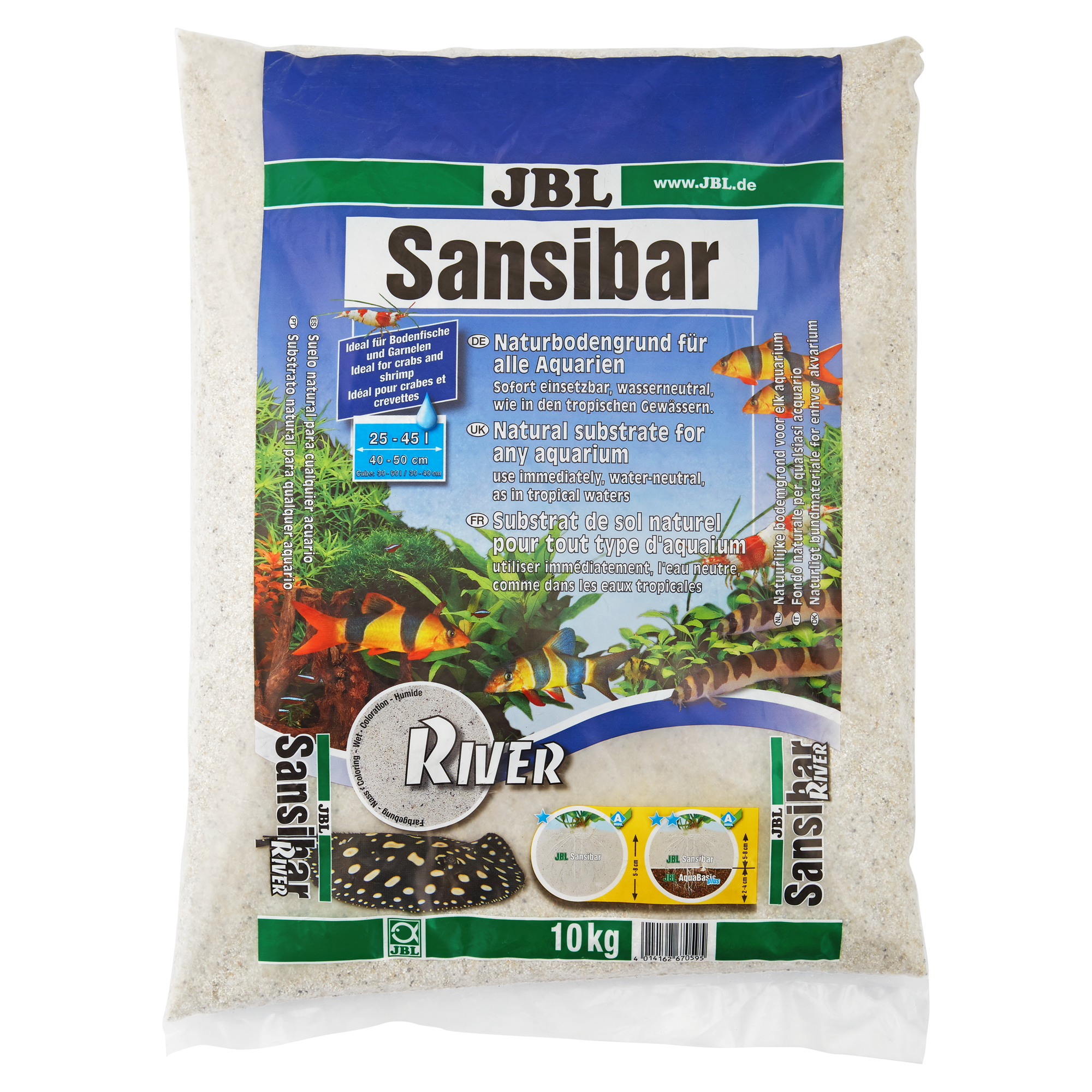 Aquarien-Naturbodengrund "Sansibar" flussfarben 10 kg + product picture