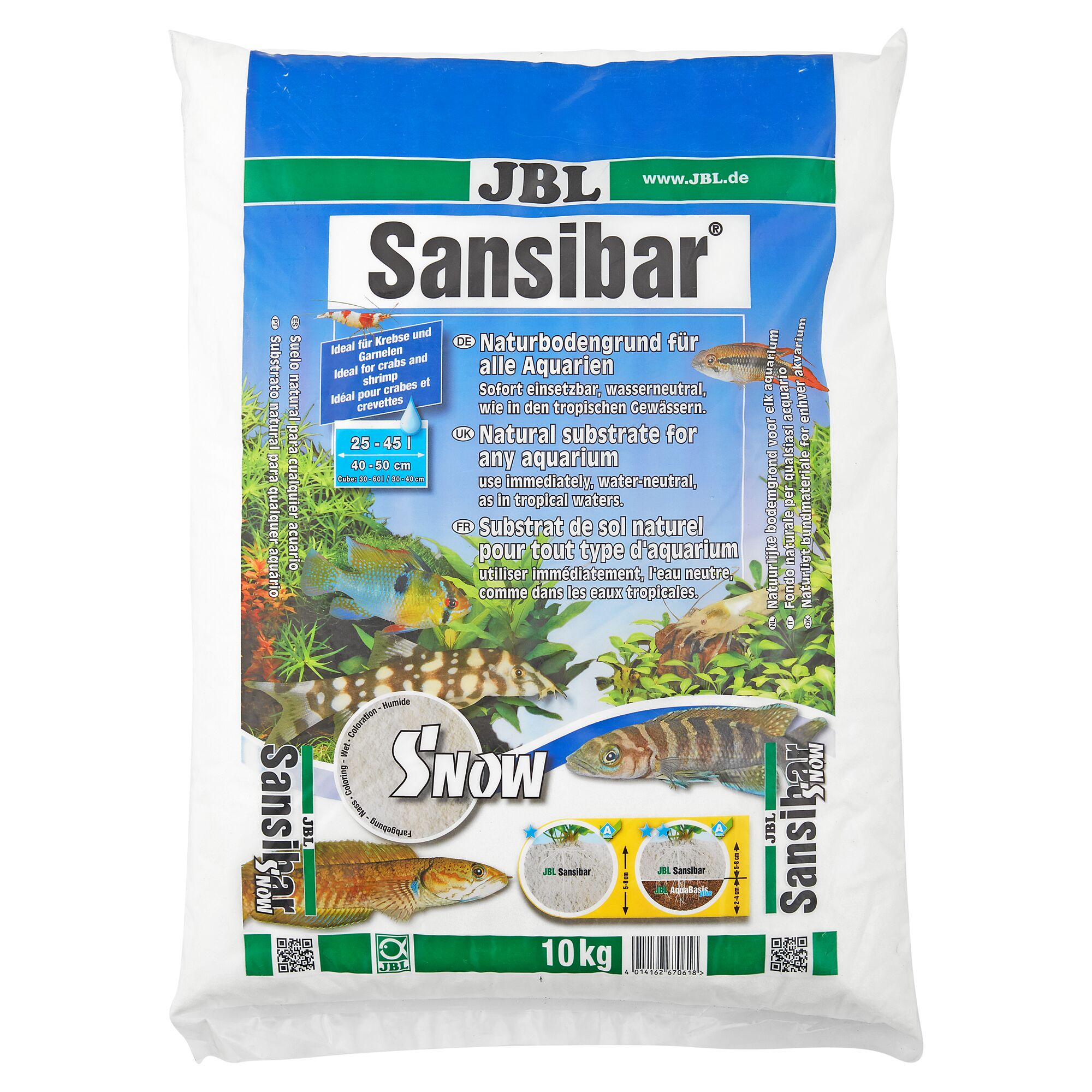 JBL Sansibar SNOW, 10 kg Aquarien-Naturbodengrund