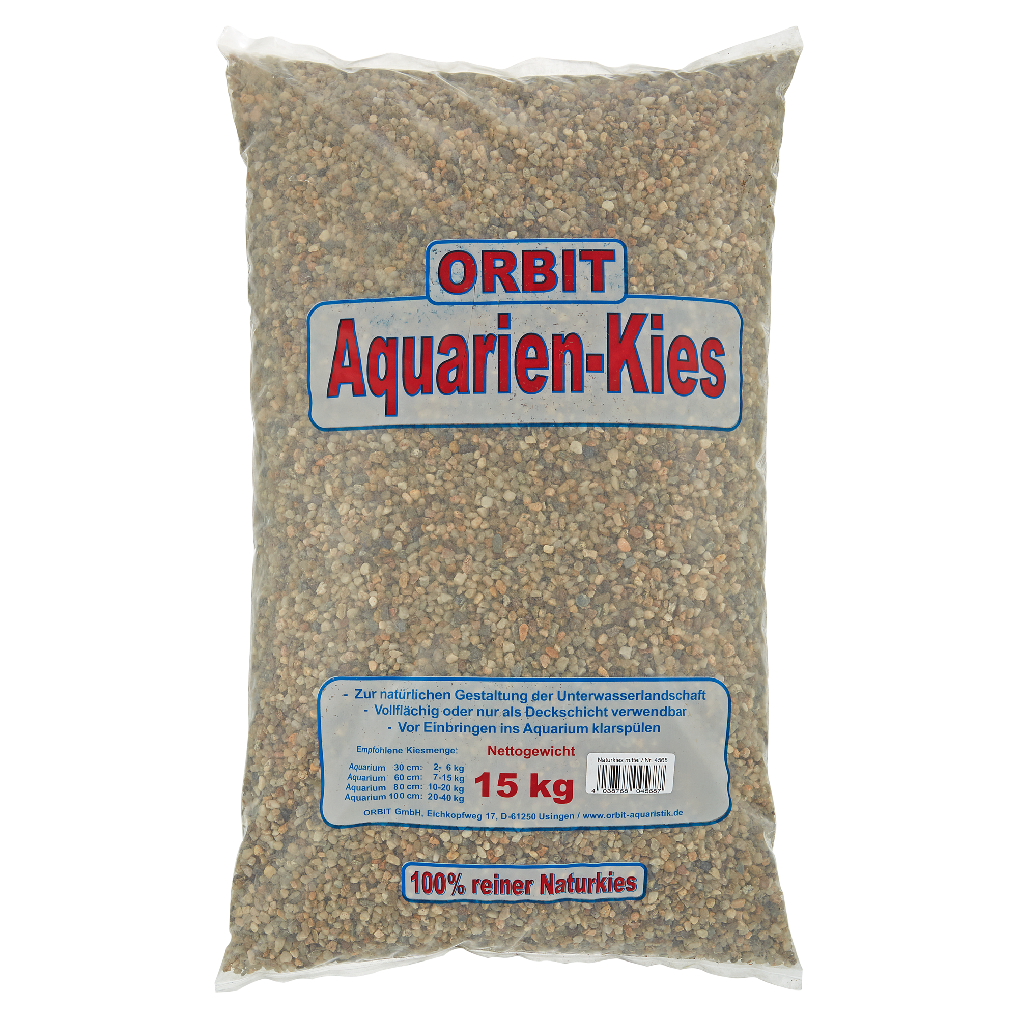 Aquarien-Kies Naturkies grau/braun Ø 3 - 4 mm 15 kg + product picture