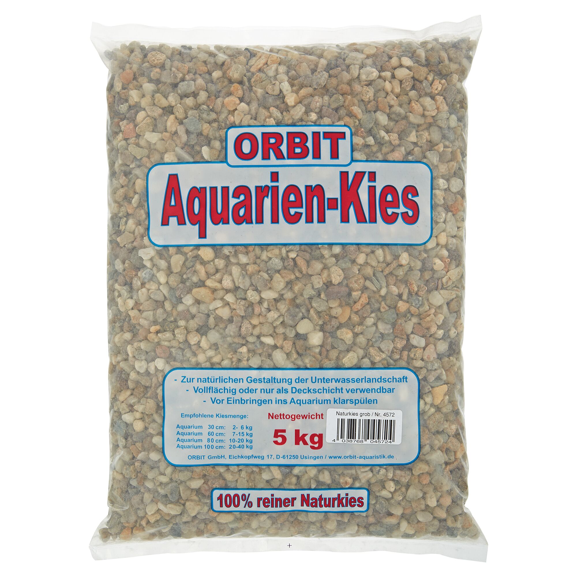 Orbit Aquarien-Kies, 5 kg, in einer Plastiktüte