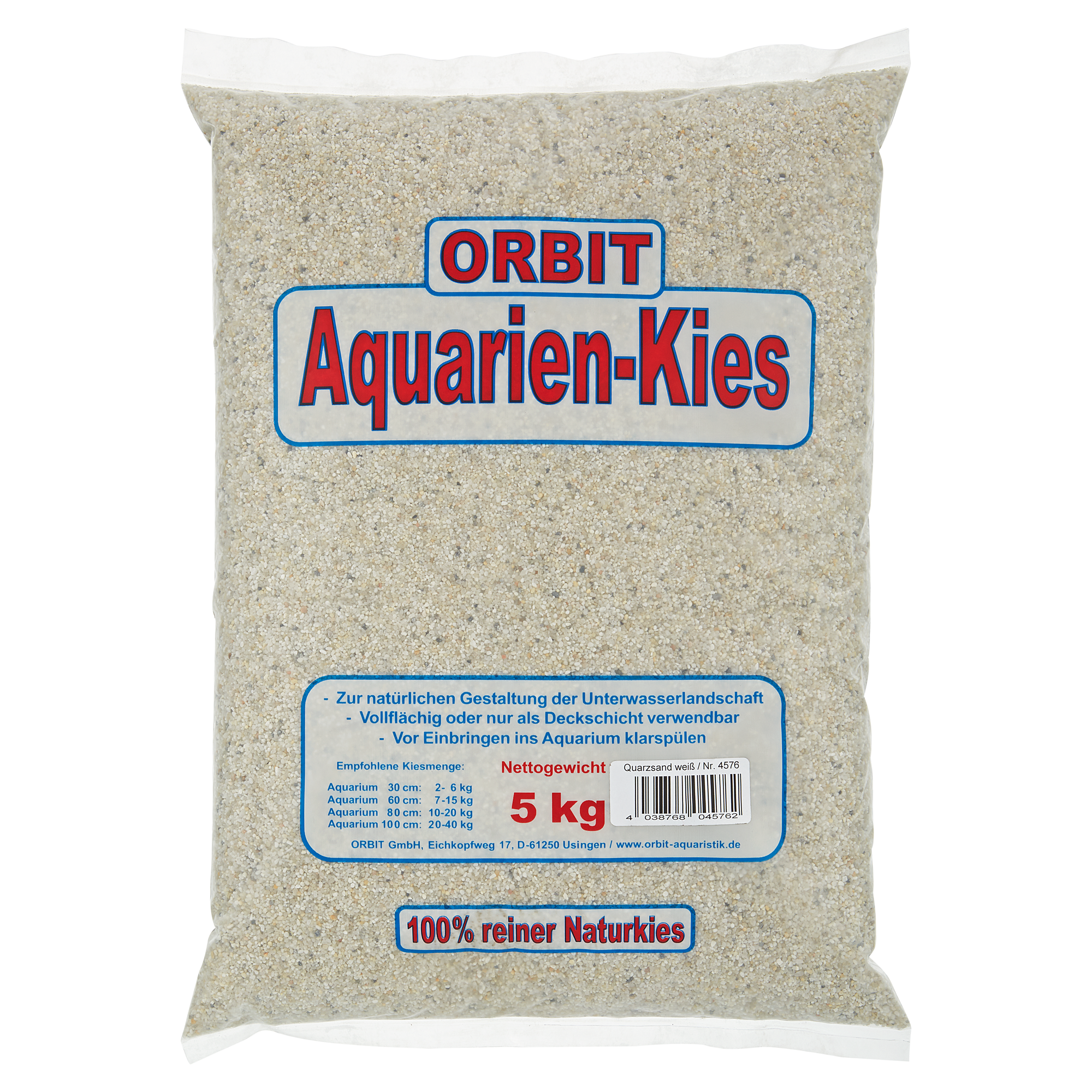 Quarzsand Aquarium weiß Ø 0,7 - 1,2 mm 5 kg + product picture