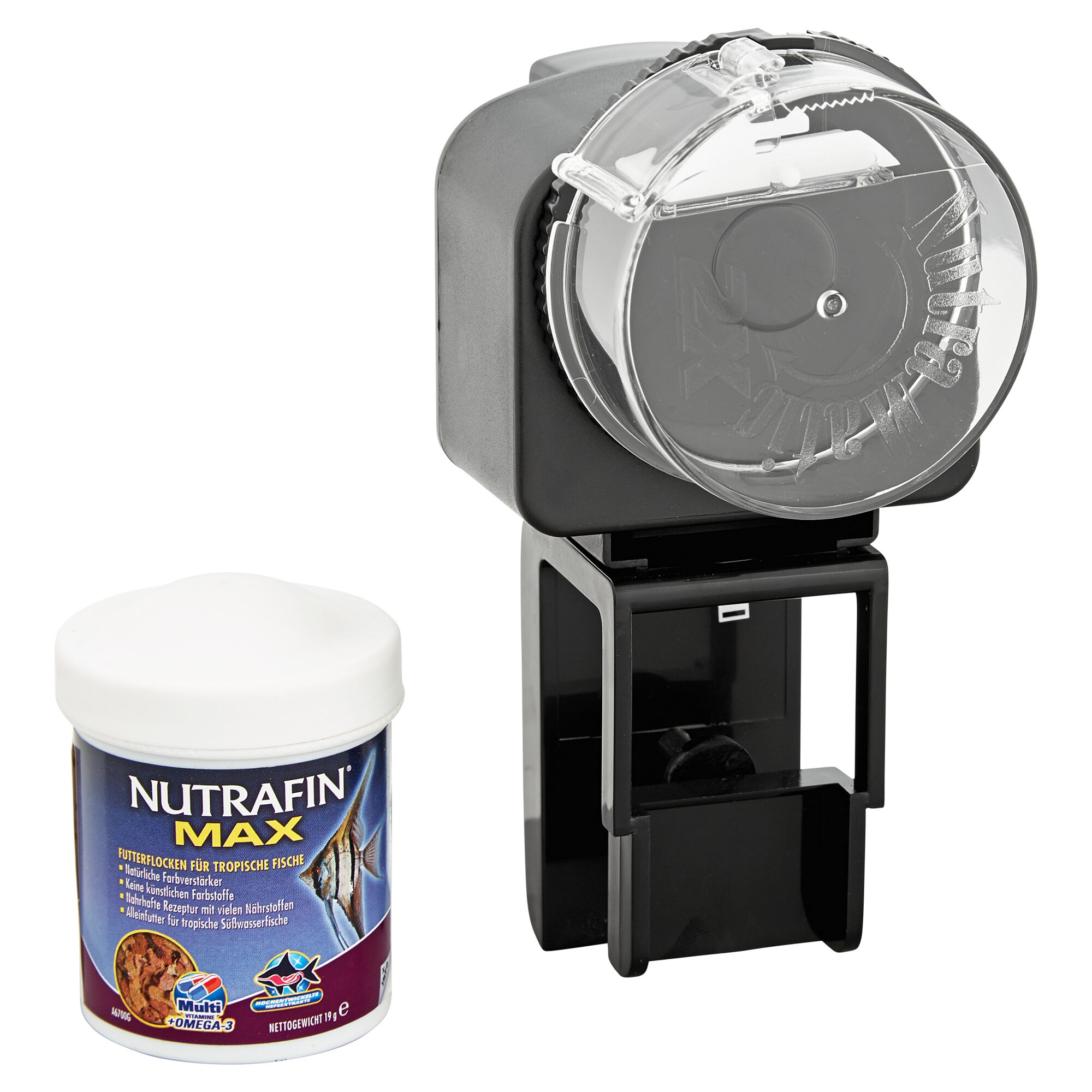 Nutrafin Futterautomat und Futterdose