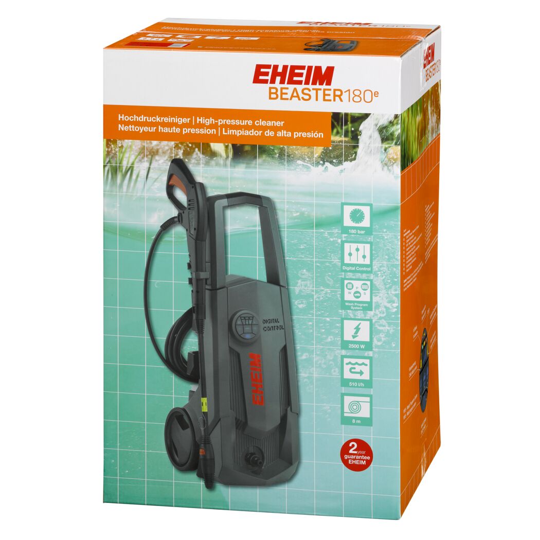 EHEIM Hochdruckreiniger Beaster 180e auf der Verpackung