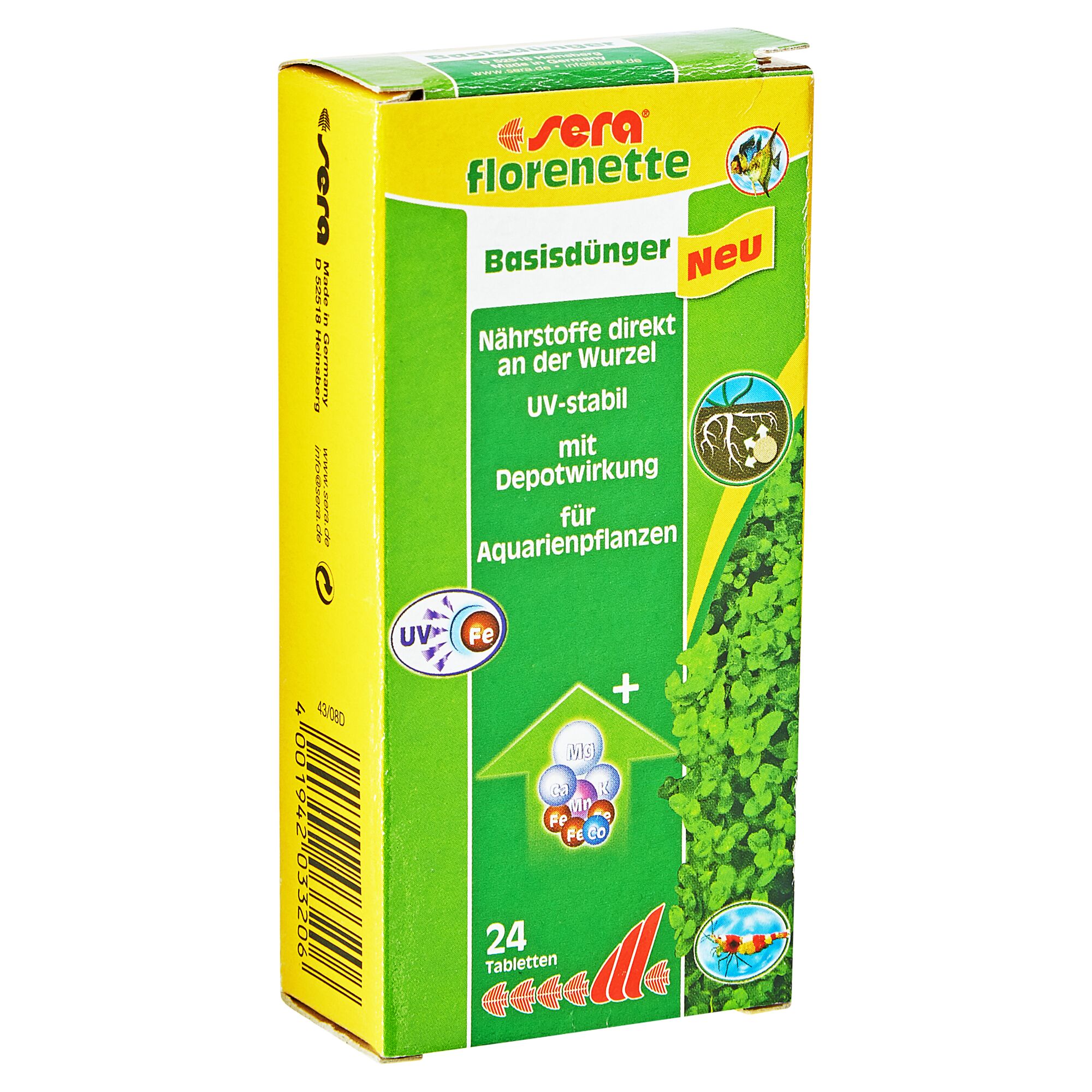 sera florenette Basisdünger für Aquarienpflanzen, 24 Tabletten